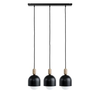 zdjęcie Potrójna lampa wisząca na listwie czarna Loft Ovoi